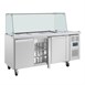 Polar U-serie driedeurs saladette met vierkant kuchscherm 