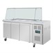 Polar U-serie driedeurs saladette met vierkant kuchscherm 