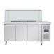 Polar U-serie driedeurs saladette met vierkant kuchscherm 