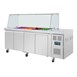 Polar U-serie vierdeurs saladette met vierkant kuchscherm 
