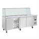 Polar U-serie vierdeurs saladette met vierkant kuchscherm 