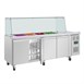 Polar U-serie vierdeurs saladette met vierkant kuchscherm 