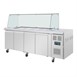 Polar U-serie vierdeurs saladette met vierkant kuchscherm 