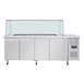 Polar U-serie vierdeurs saladette met vierkant kuchscherm 