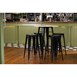 Bolero Bistro bartafel met houten blad zwart