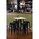 Bolero Bistro bartafel met houten blad zwart