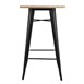 Bolero Bistro bartafel met houten blad zwart