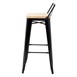 Bolero Bistro hoge barstoel met houten zitting zwart (4 stuks)