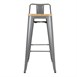 Bolero Bistro hoge barstoel met houten zitting grijs (4 stuks)