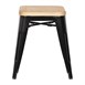 Bolero stalen kruk met houten zitting - zwart (4 stuks)