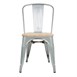 Bolero Bistro gegalvaniseerd stalen stoelen met houten zitting (4 stuks)