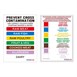 Hygiplas set van 6 HDPE snijplanken met rek en HACCP kleurcode kaart 12(h)x455(b)x305(d)mm