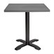 Bolero vierkant aluminium tafelblad donkergrijs 70cm