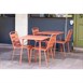 Bolero terracotta gelateerde stalen zijstoelen (4 stuks)