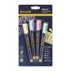 Securit Liquid pastel krijtstift met 1-2mm Penpunt in groen, blauw, geel, lila (doos 4)