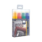Securit Watervaste krijtstift (Glas + Krijtbord) in rood, groen, geel, blauw met 7-15 mm penpunt (doos 4)