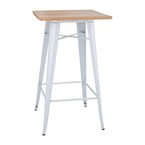 Bolero bistro bartafel met houten blad wit (enkel)