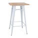 Bolero bistro bartafel met houten blad wit (enkel)