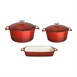 Vogue Gietijzeren Kookgerei 3-Delige Set - Rood