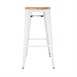 Bolero Bistro Hoge Krukken Met Houten Zitkussen Wit (4 Stuks)