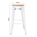 Bolero Bistro Hoge Krukken Met Houten Zitkussen Wit (4 Stuks)