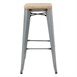 Bolero Bistro Hoge Krukken Met Houten Zitkussen, Gegalvaniseerd Staal (4 Stuks)