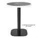Bolero Rond Tafelblad Van Glasvezel, Donker Steeneffect, 580mm