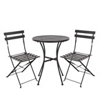 Bolero stalen tuinset zwart (tafel en twee stoelen) 