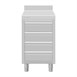 Vogue St/St Werkstation Met 4 Laden En Opstaande Rand Van 100 mm -900(H)X700(B)X500(D)Mm