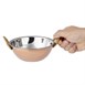 Olympia Koperen Kadai Schotel Roestvrij Staal Messing Handvatten 400ml