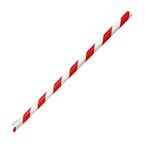 Fiesta Composteerbare Papieren Lepelrietje Rood & Wit Gestreept 210x8mm (Pak Van 250)