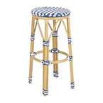 Bolero Parijse Stijl PE Rattan Barkrukken Blauw (2 Pack)