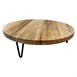 Olympia ronde presenteerstandaard van mangohout met metalen poten 300x80mm