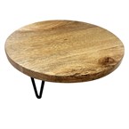 Olympia Ronde Display Standaard Mangohout met Metalen Poten 250x80mm