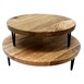 Olympia Ronde Display Standaard Mangohout met Metalen Poten 250x80mm