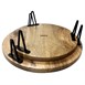 Olympia Ronde Display Standaard Mangohout met Metalen Poten 250x80mm