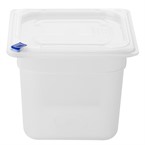 Hygiplas Click PP GN-bak 1/6 met deksel & 7 kleurclips 150 mm 2,2L (set van 4)