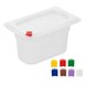 Hygiplas Click PP GN-bak 1/9 met deksel & 7 kleurclips 100 mm 0,85 l (set van 4)