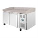 Polar U-Series Dubbele Deur Pizza Werkbank met Granieten Blad 428Ltr