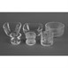 Olympia Geo glazen theelichthouders 64x57mm (6 stuks)
