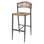Bolero Eden PE gevlochten rattan outdoor barkrukken naturel (2stuks)