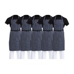 Whites Butchers gestreepte koksbuis blauw/wit (5 stuks)