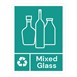 Jantex Slim Bin Label - Gemengd glas