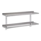 Gastro-M complete wandplankenset 2 niveaus 100x40cm - volledige montageset (excl. schroeven)