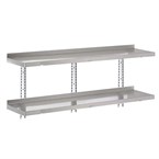 Gastro-M complete wandrek 2 niveaus 160x40cm - volledige montageset (excl. schroeven)