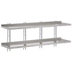 Gastro-M Complete wandplankenset 2 niveaus 200x40cm - volledige montageset (excl. schroeven)