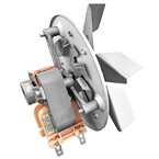 Buffalo ventilatormotor en ventilatorblad met de klok mee