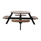 Bolero Acacia acaciahout picknicktafel bankenset rond