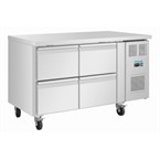 Polar U-serie RVS koelwerkbank 4 laden gastronorm 105L