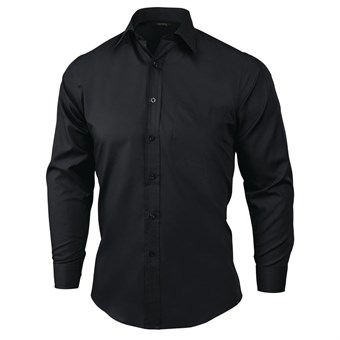 Uniform Works unisex overhemd lange mouw zwart
